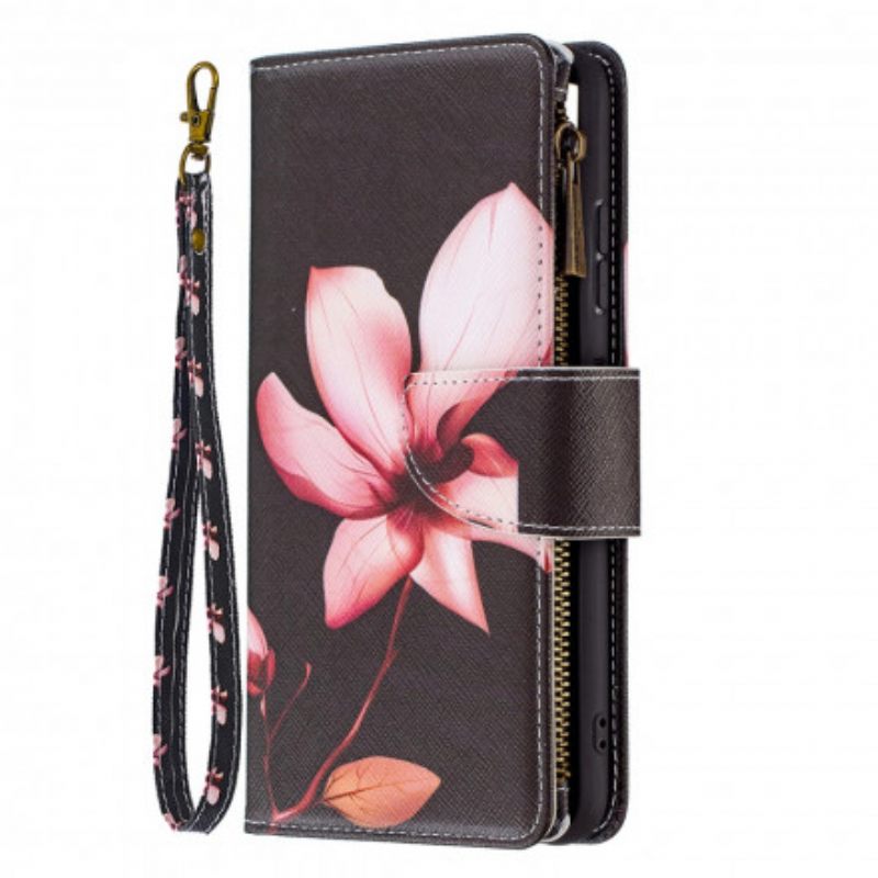 Kotelot Samsung Galaxy A22 5G Flower Vetoketjullinen Tasku