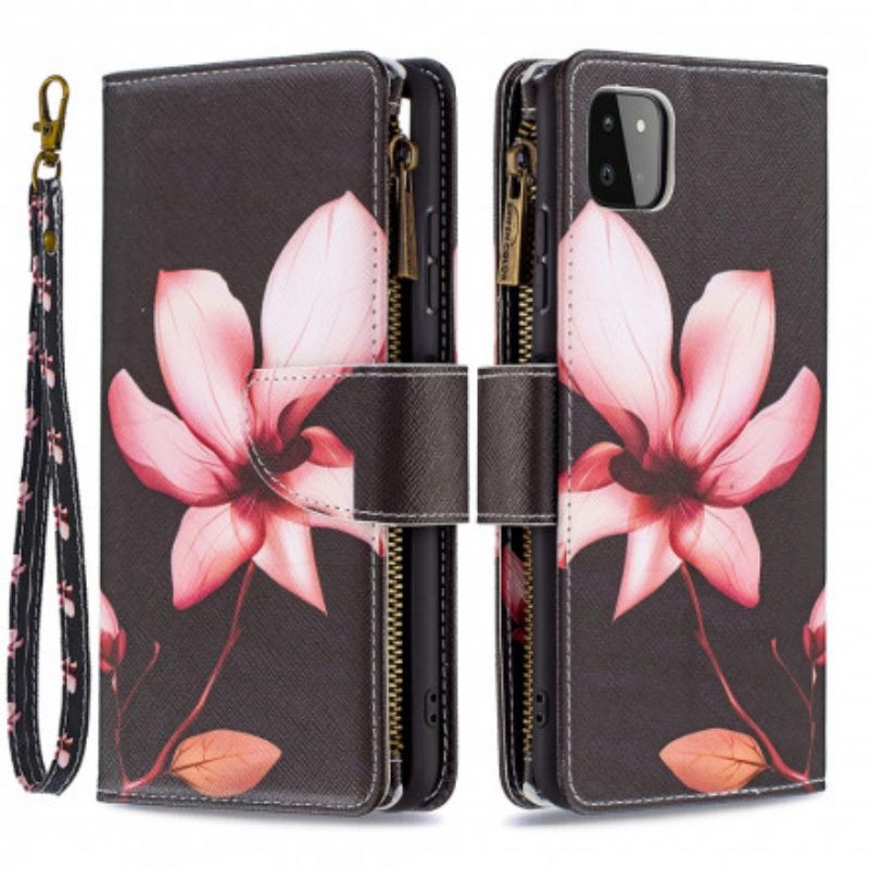 Kotelot Samsung Galaxy A22 5G Flower Vetoketjullinen Tasku