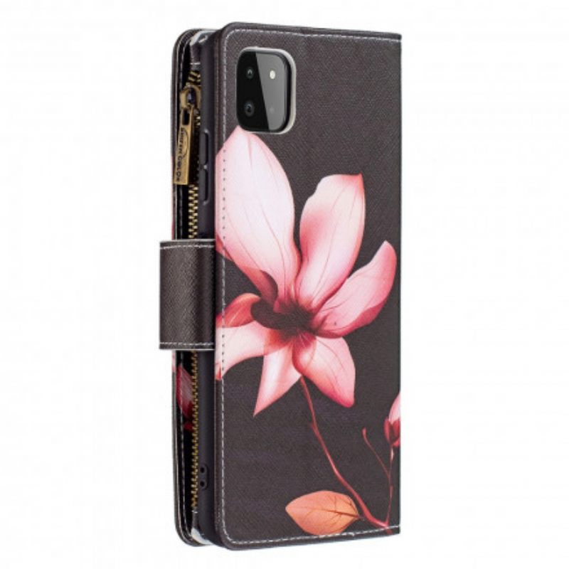 Kotelot Samsung Galaxy A22 5G Flower Vetoketjullinen Tasku