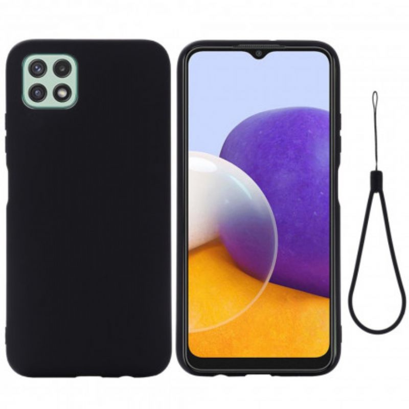 Kuori Samsung Galaxy A22 5G Nestemäinen Silikoni Kaulanauhalla