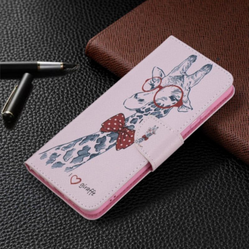Nahkakotelo Samsung Galaxy A22 5G Brainy Giraffe