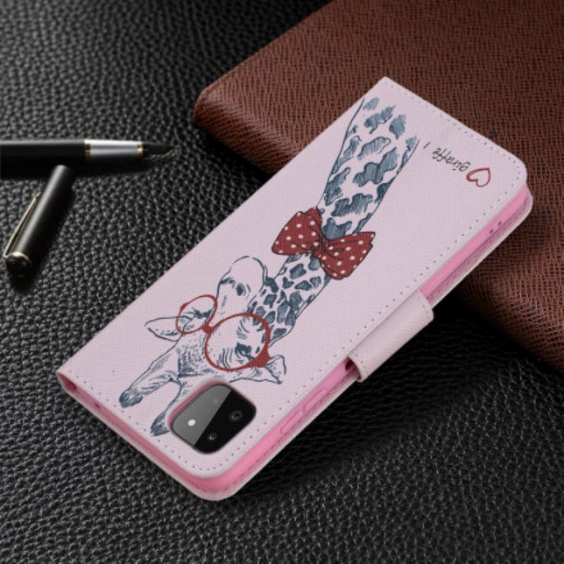 Nahkakotelo Samsung Galaxy A22 5G Brainy Giraffe