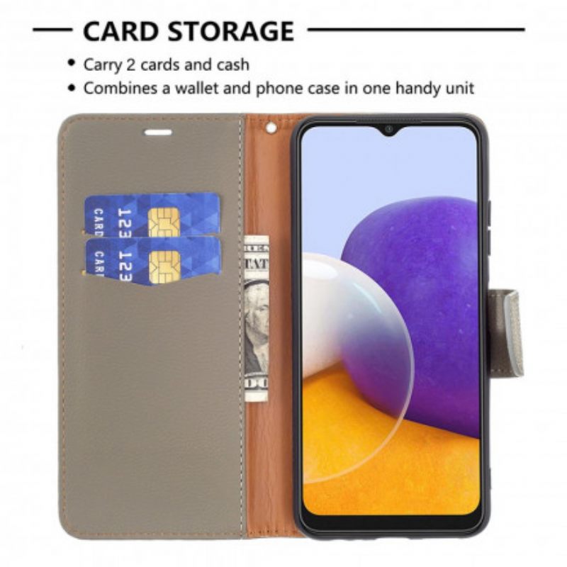 Nahkakotelo Samsung Galaxy A22 5G Kotelot Flip Litsiläppä Vino