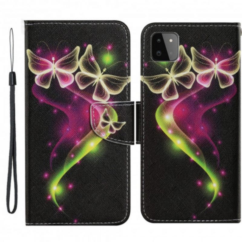 Nahkakotelo Samsung Galaxy A22 5G Magic Butterflies