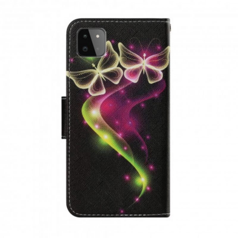 Nahkakotelo Samsung Galaxy A22 5G Magic Butterflies