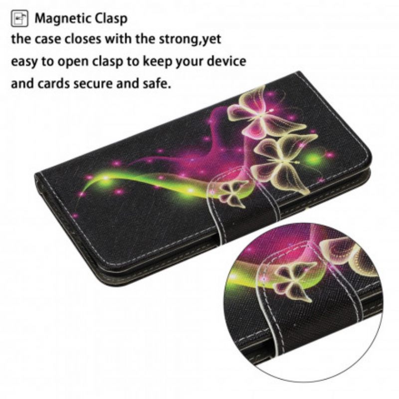 Nahkakotelo Samsung Galaxy A22 5G Magic Butterflies