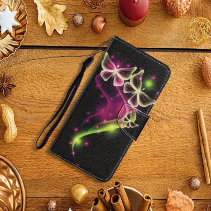 Nahkakotelo Samsung Galaxy A22 5G Magic Butterflies