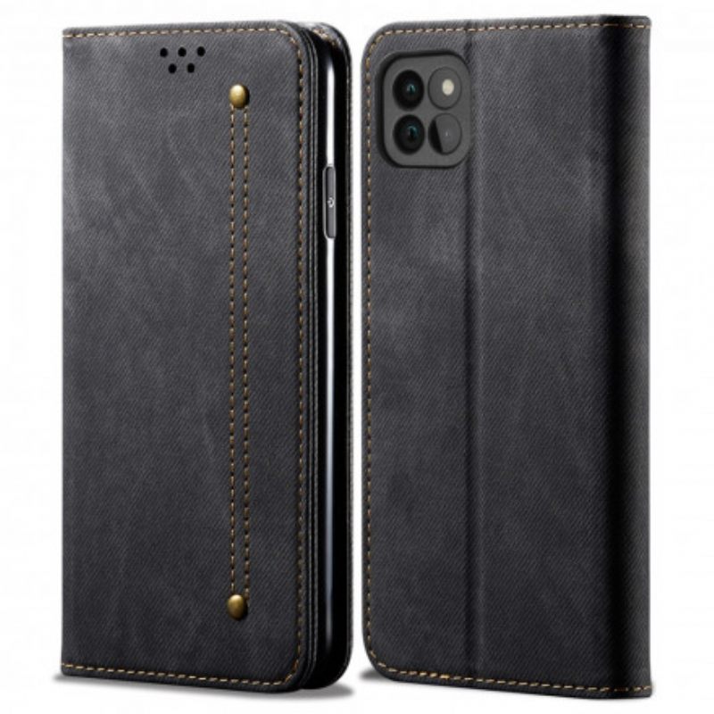 Puhelinkuoret Samsung Galaxy A22 5G Kotelot Flip Denim Kangas