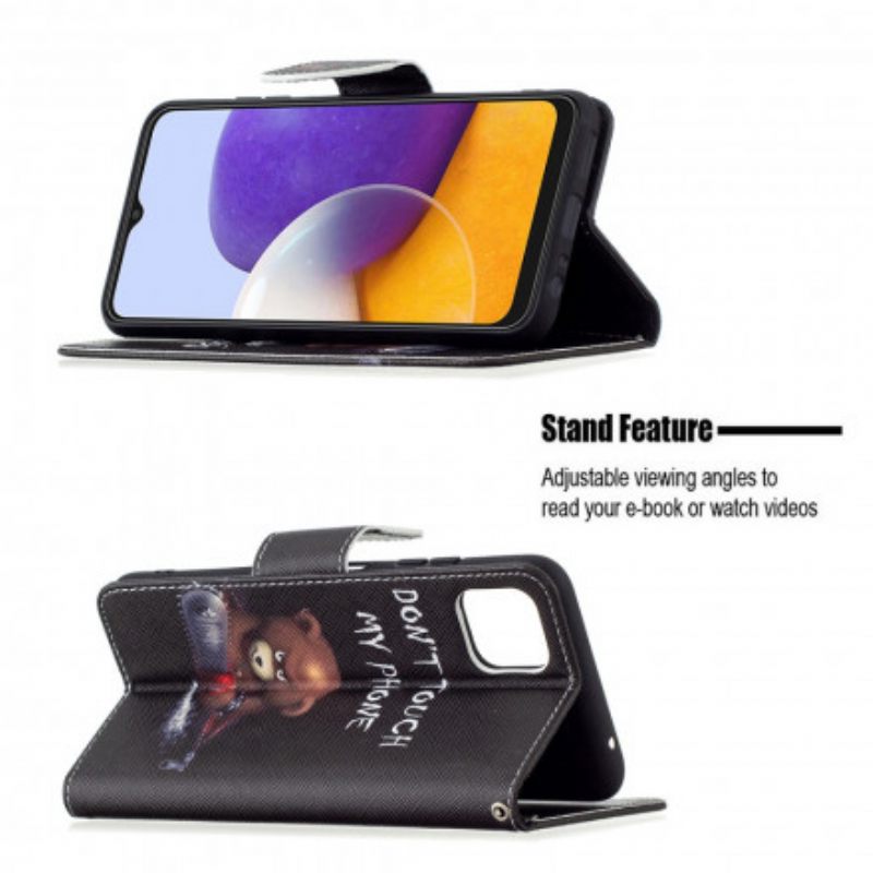 Puhelinkuoret Samsung Galaxy A22 5G Kotelot Flip Vaarallinen Karhu
