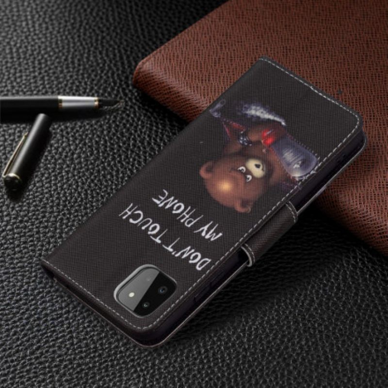 Puhelinkuoret Samsung Galaxy A22 5G Kotelot Flip Vaarallinen Karhu