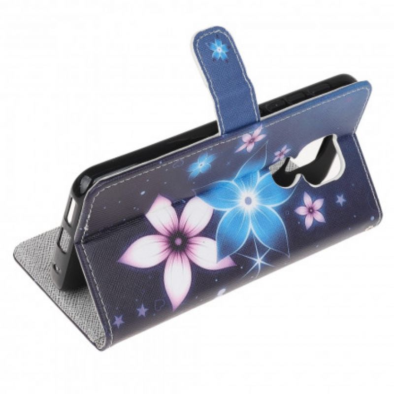 Flip Case Moto G9 Play Suojaketju Kuori Lunar Strap Flowers