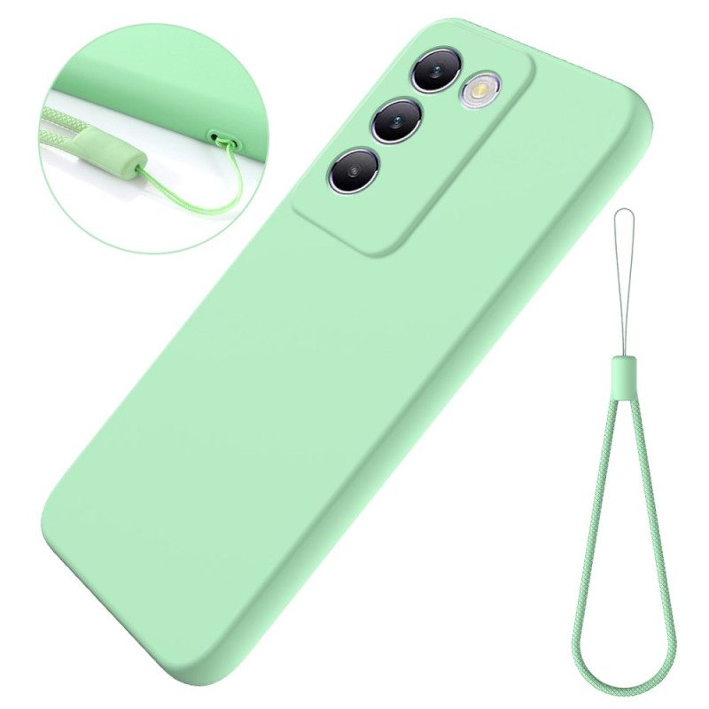 Case Vivo V40 Se 5g Puhelinkuoret Nestemäinen Silikoni Rannekkeella