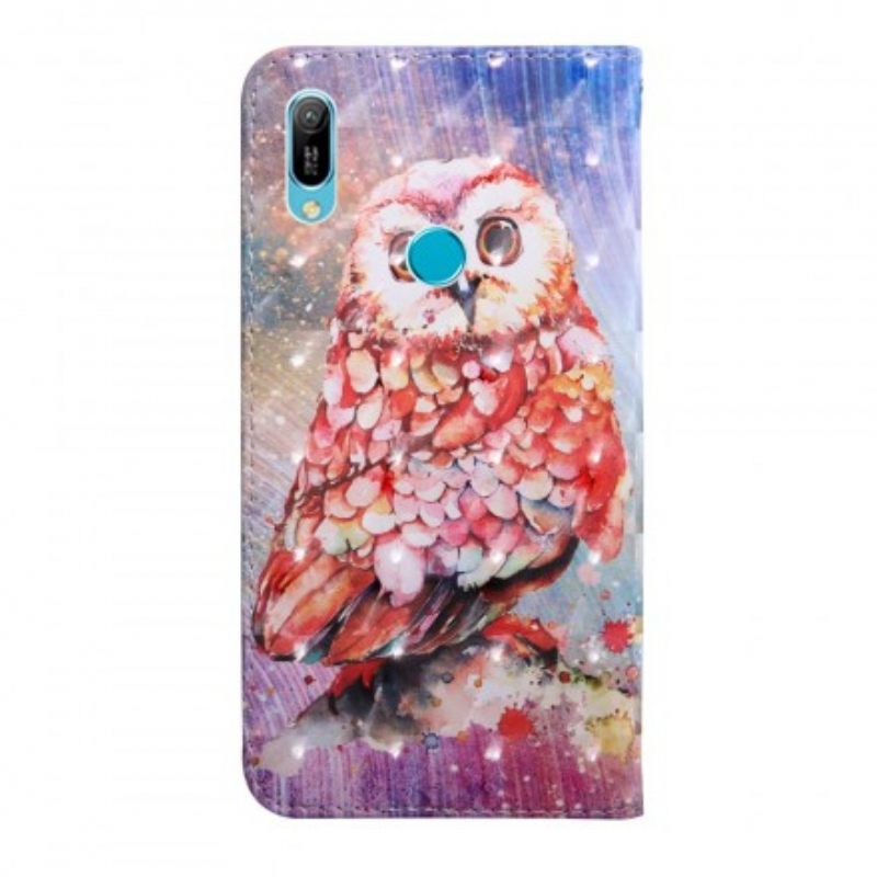 Nahkakotelo Huawei Y6 2019 / Honor 8A Owl The Painter
