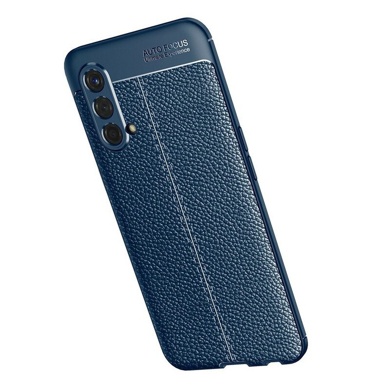Case OnePlus Nord CE 5G Double Line Litchi Leather Effect