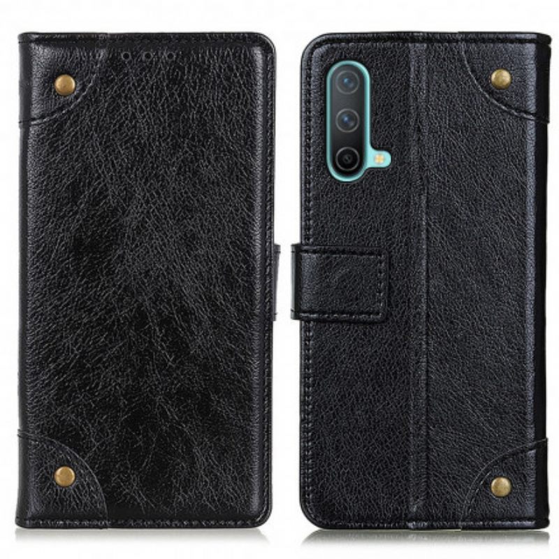 Flip Case OnePlus Nord CE 5G Style Nappan Nahkaiset Vintage-niitit