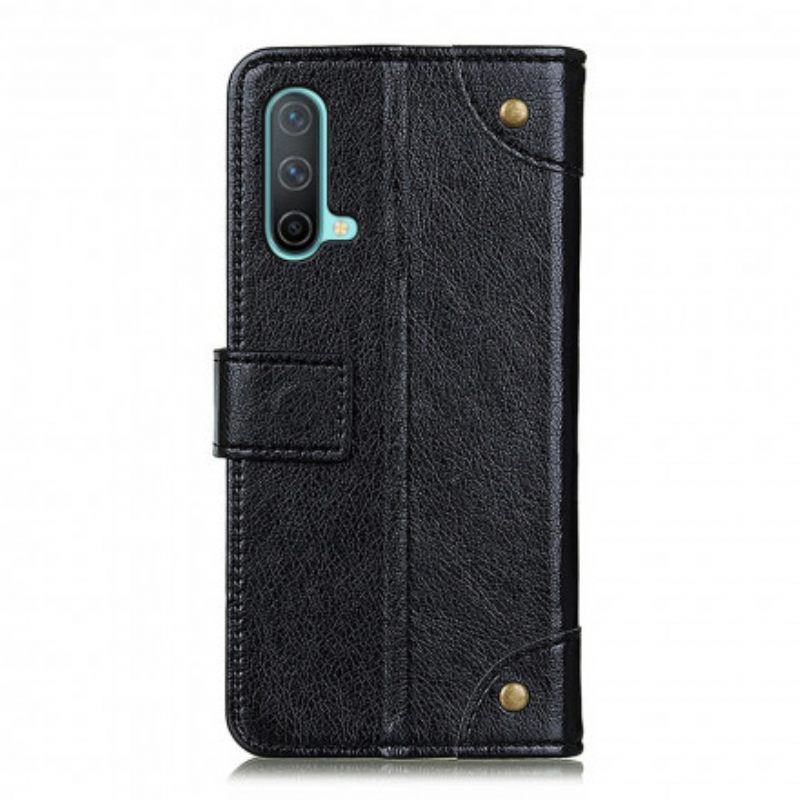 Flip Case OnePlus Nord CE 5G Style Nappan Nahkaiset Vintage-niitit