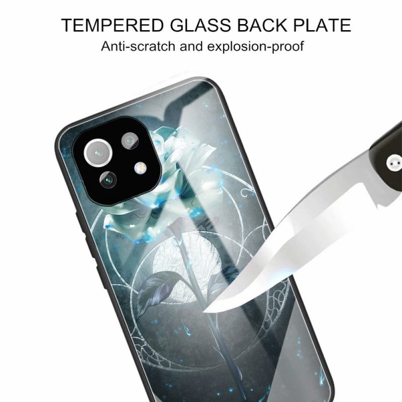 Case Xiaomi Mi 11 Lite 5G NE / Mi 11 Lite 4G / 5G Green Rose Karkaistu Lasi
