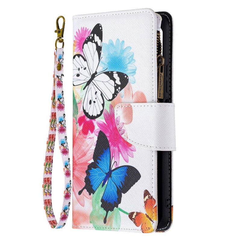Kotelot Xiaomi Mi 11 Lite 5G NE / Mi 11 Lite 4G / 5G Butterflies Vetoketjullinen Tasku