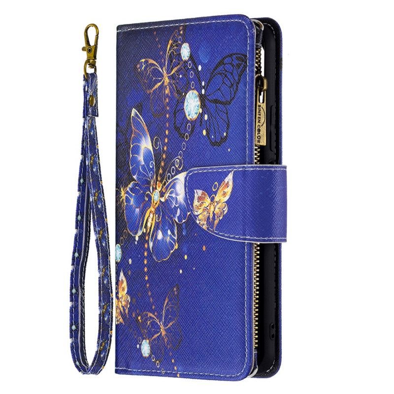 Kotelot Xiaomi Mi 11 Lite 5G NE / Mi 11 Lite 4G / 5G Butterflies Vetoketjullinen Tasku