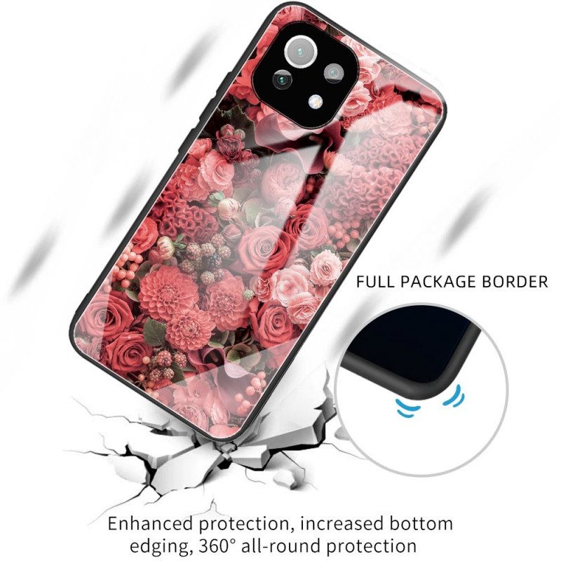 Kuori Xiaomi Mi 11 Lite 5G NE / Mi 11 Lite 4G / 5G Tempered Glass Rose Flowers
