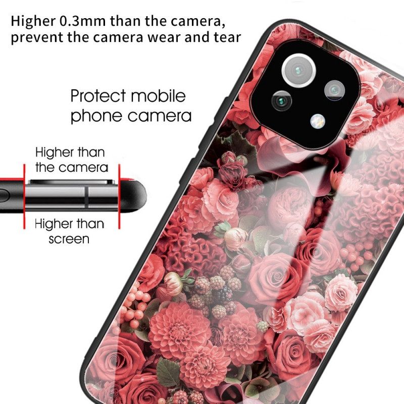 Kuori Xiaomi Mi 11 Lite 5G NE / Mi 11 Lite 4G / 5G Tempered Glass Rose Flowers