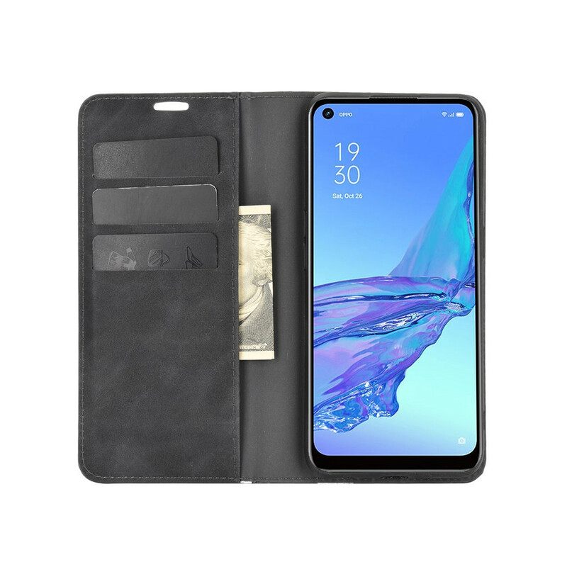 Puhelinkuoret Oppo A53 / A53s Kotelot Flip Pehmeä Nahkaefekti