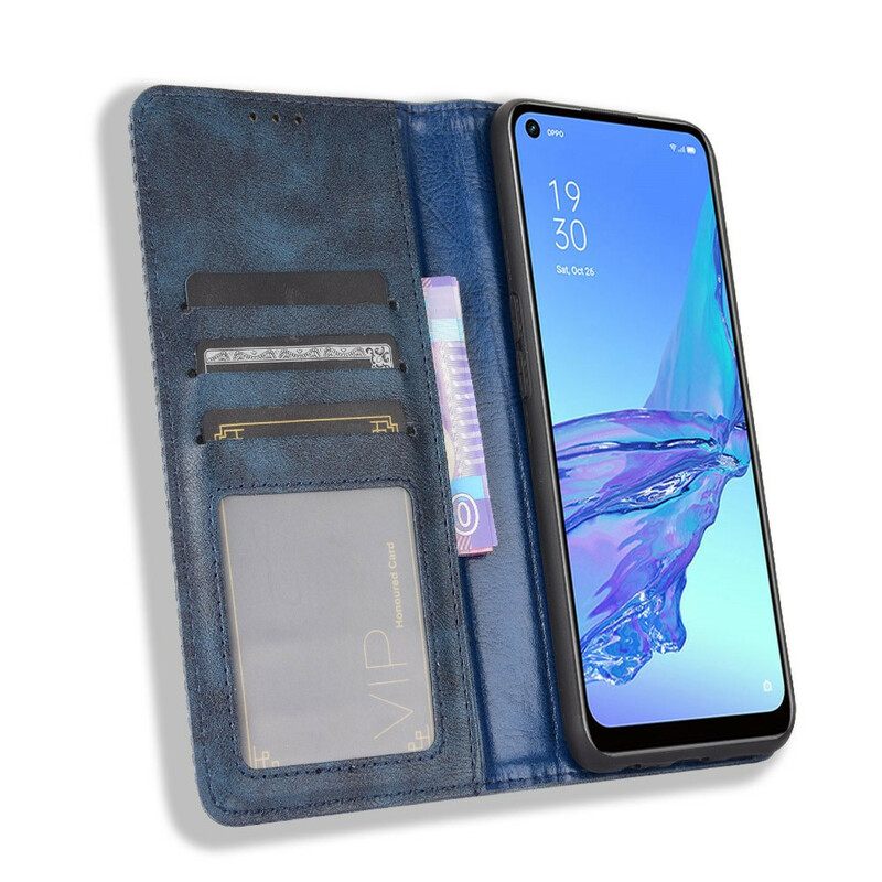 Puhelinkuoret Oppo A53 / A53s Kotelot Flip Tyylitelty Vintage-nahkaefekti