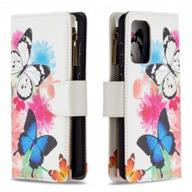 Flip Case Samsung Galaxy A72 4G / 5G Butterflies Vetoketjullinen Tasku