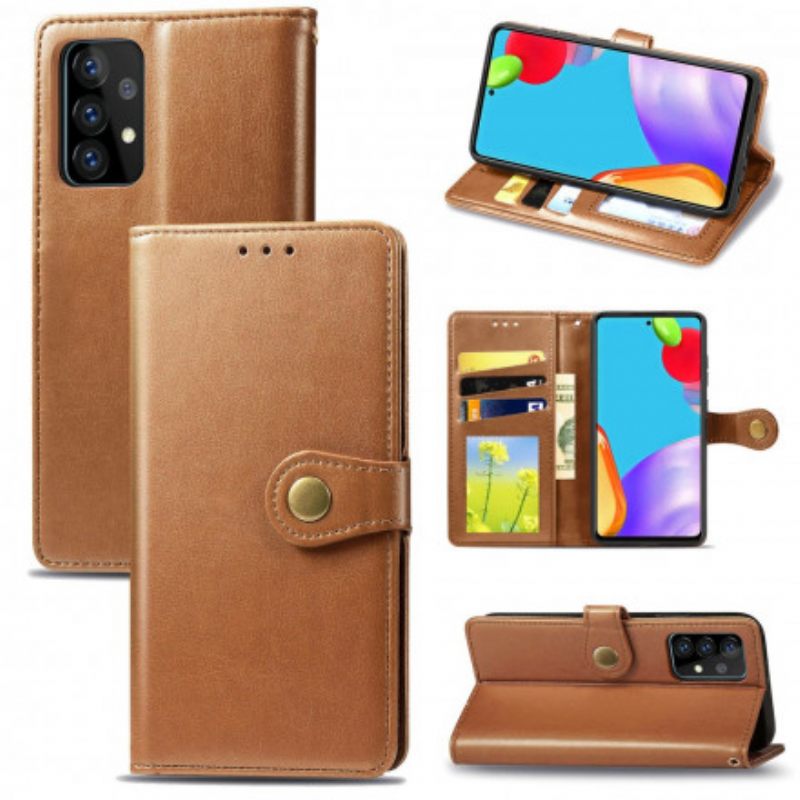 Kotelot Samsung Galaxy A72 4G / 5G Keinonahka Ja Vintage-lukko