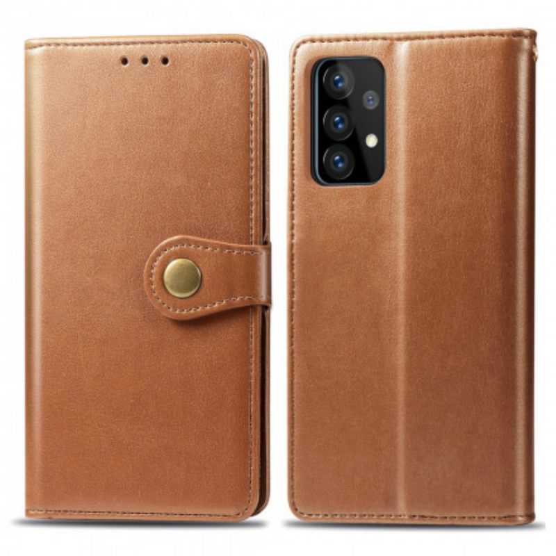 Kotelot Samsung Galaxy A72 4G / 5G Keinonahka Ja Vintage-lukko
