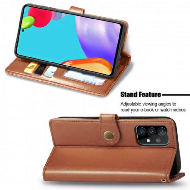 Kotelot Samsung Galaxy A72 4G / 5G Keinonahka Ja Vintage-lukko