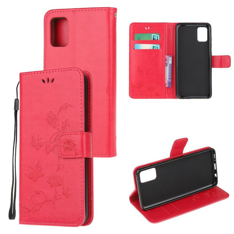 Kotelot Samsung Galaxy A72 4G / 5G Suojaketju Kuori Butterflies And Flowers Things