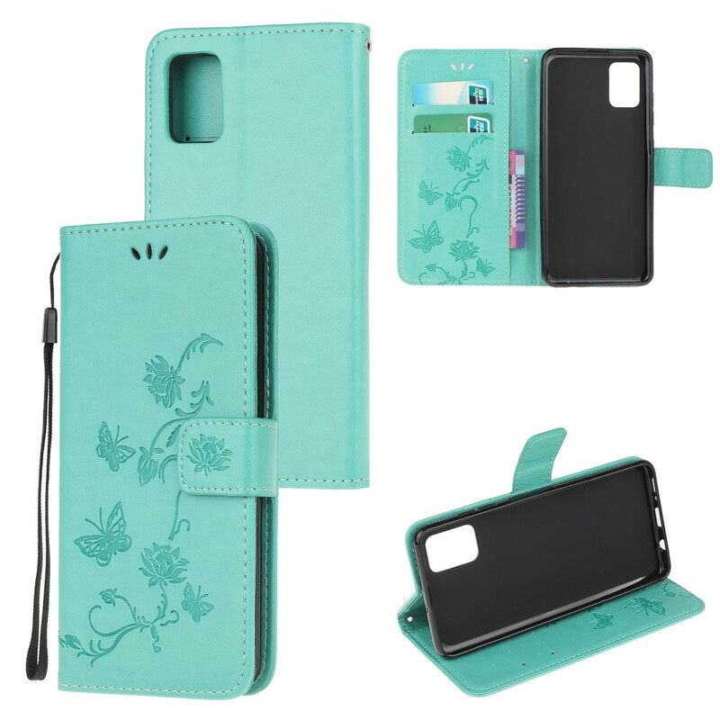 Kotelot Samsung Galaxy A72 4G / 5G Suojaketju Kuori Butterflies And Flowers Things
