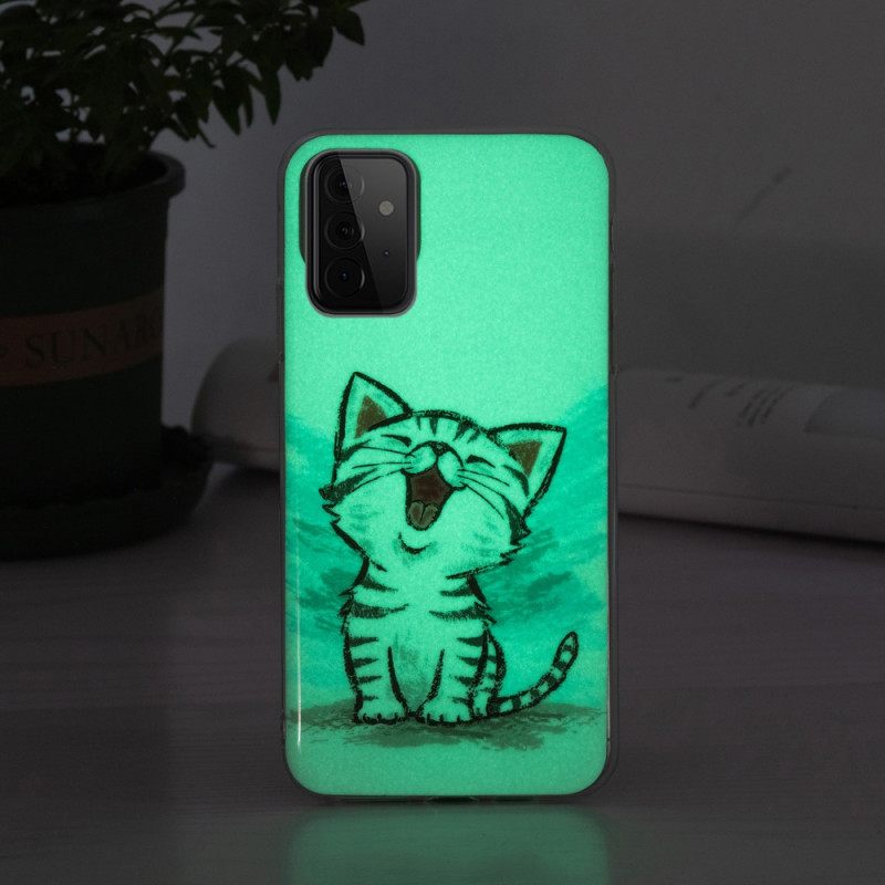 Kuori Samsung Galaxy A72 4G / 5G Fluoresoiva Kissa
