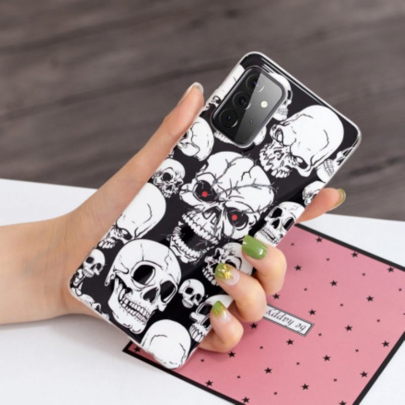 Kuori Samsung Galaxy A72 4G / 5G Fluoresoivat Pääkallot