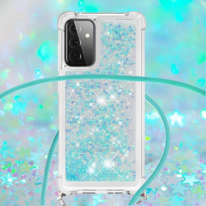 Kuori Samsung Galaxy A72 4G / 5G Paljetteja Kiristysnyörillä