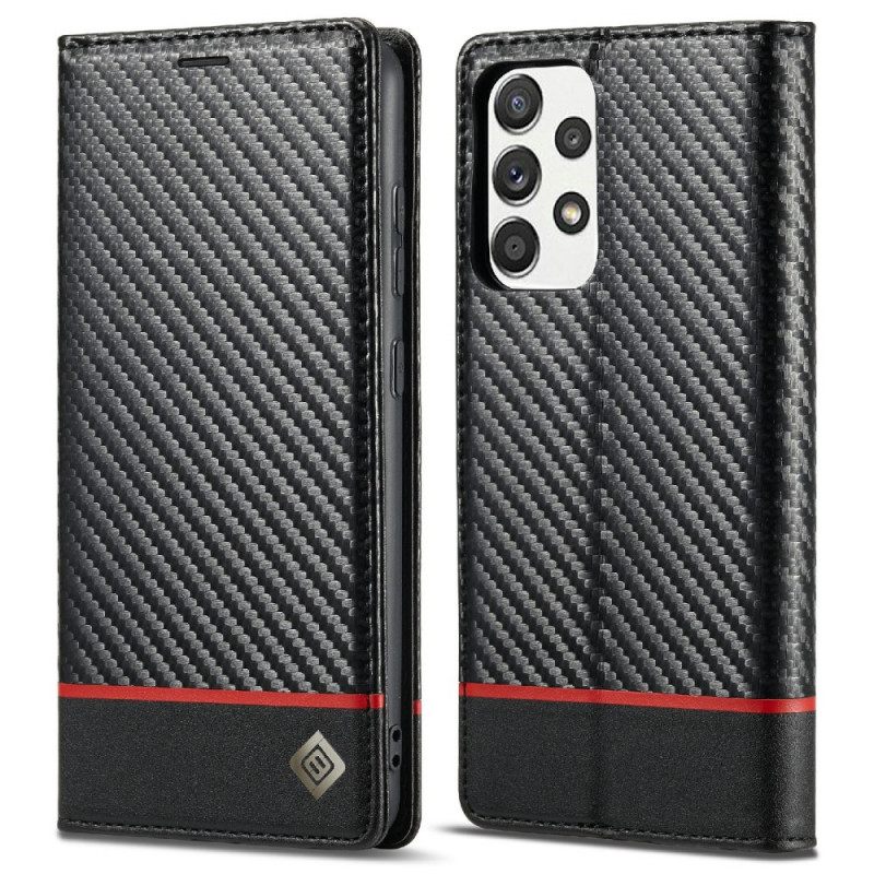 Puhelinkuoret Samsung Galaxy A72 4G / 5G Kotelot Flip Carbon Fiber Lc.imeeke