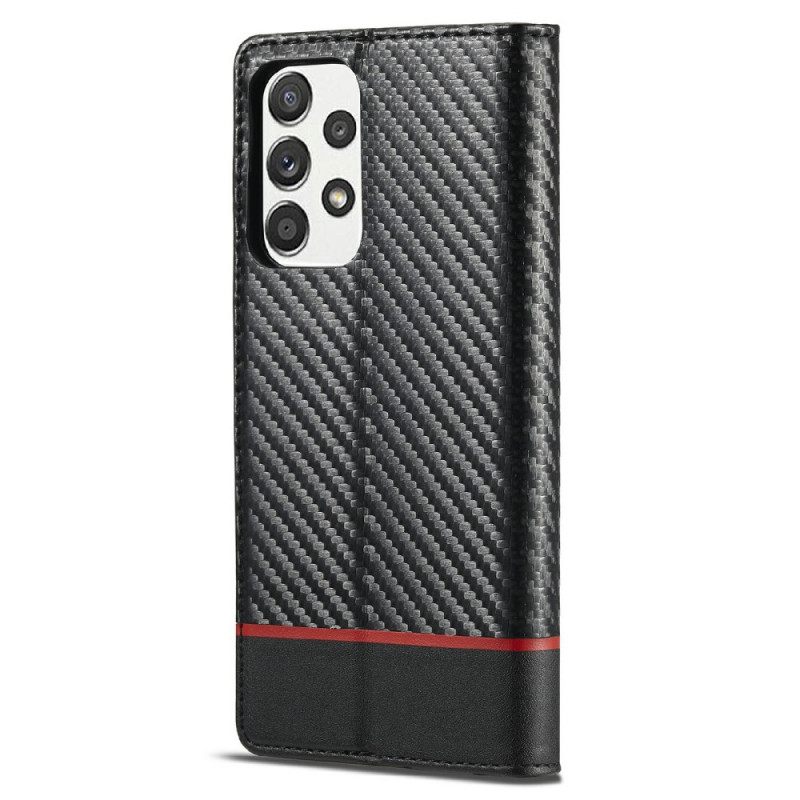 Puhelinkuoret Samsung Galaxy A72 4G / 5G Kotelot Flip Carbon Fiber Lc.imeeke