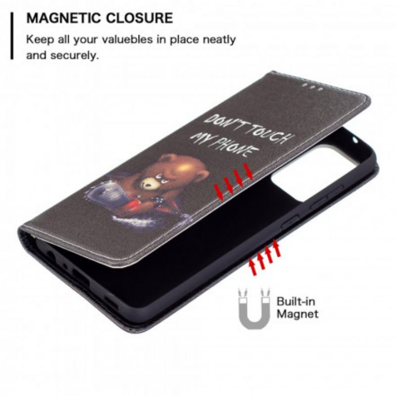 Puhelinkuoret Samsung Galaxy A72 4G / 5G Kotelot Flip Vaarallinen Karhu