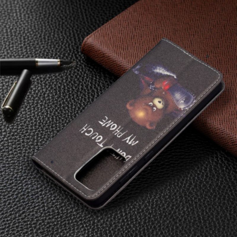 Puhelinkuoret Samsung Galaxy A72 4G / 5G Kotelot Flip Vaarallinen Karhu