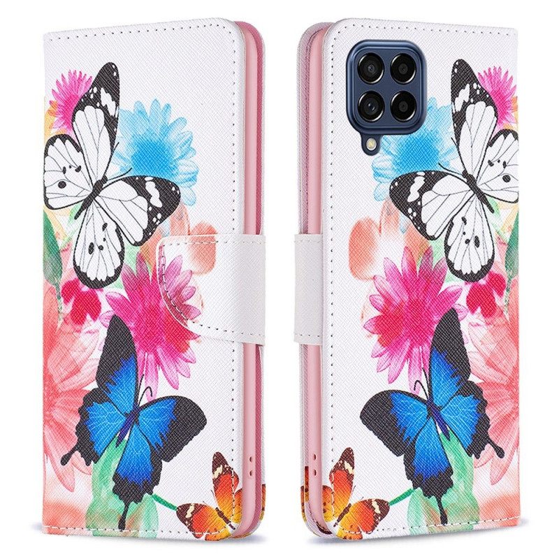Kotelot Samsung Galaxy M53 5G Butterflies Perhoset