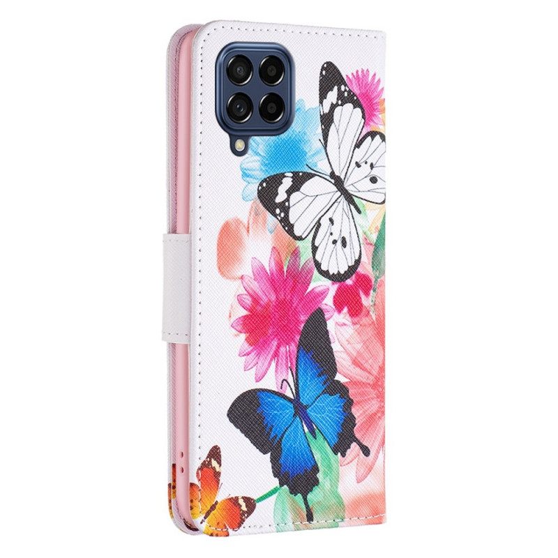 Kotelot Samsung Galaxy M53 5G Butterflies Perhoset