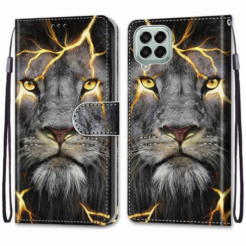 Kotelot Samsung Galaxy M53 5G Suojaketju Kuori Feline On Fire Hihnalla