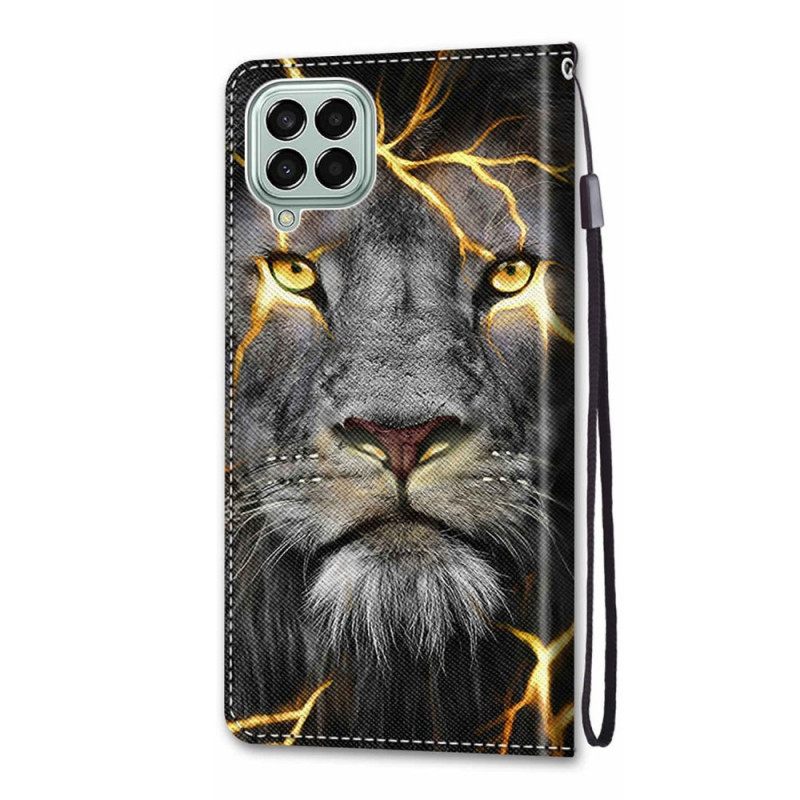 Kotelot Samsung Galaxy M53 5G Suojaketju Kuori Feline On Fire Hihnalla