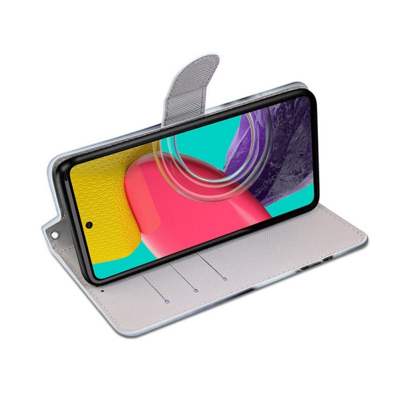 Kotelot Samsung Galaxy M53 5G Suojaketju Kuori Grey Strappy Kitten