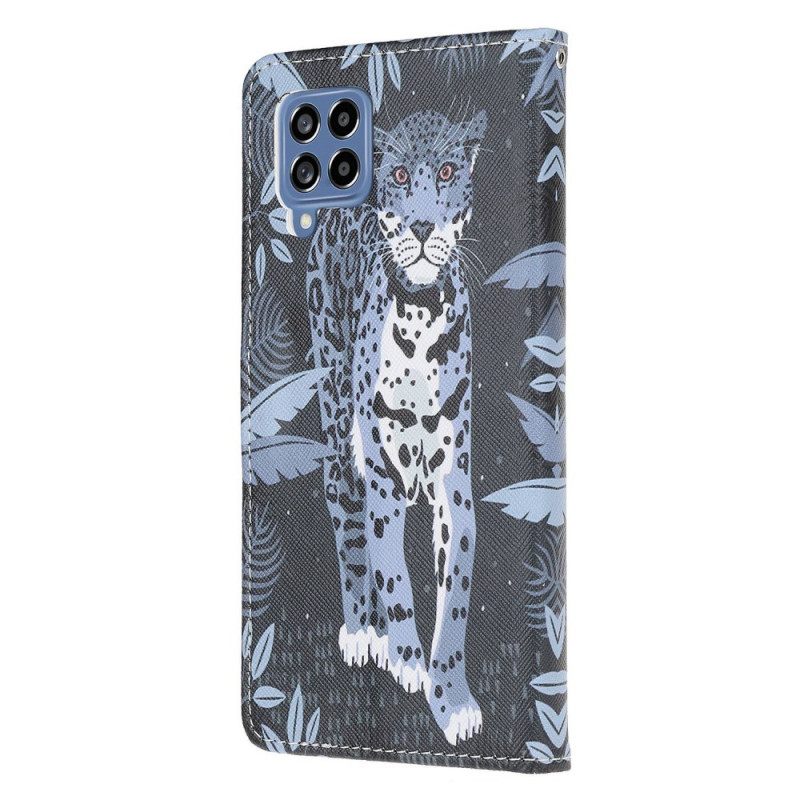 Kotelot Samsung Galaxy M53 5G Suojaketju Kuori Leopard Lanyardissa