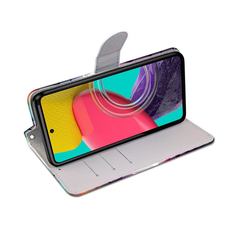 Nahkakotelo Samsung Galaxy M53 5G Suojaketju Kuori Strip Sheets
