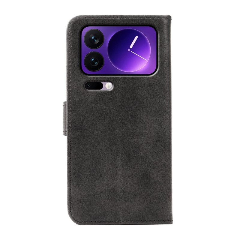 Nahkakotelo Xiaomi 17 Pro Max Jalusta Ja Magneettinen Suljin