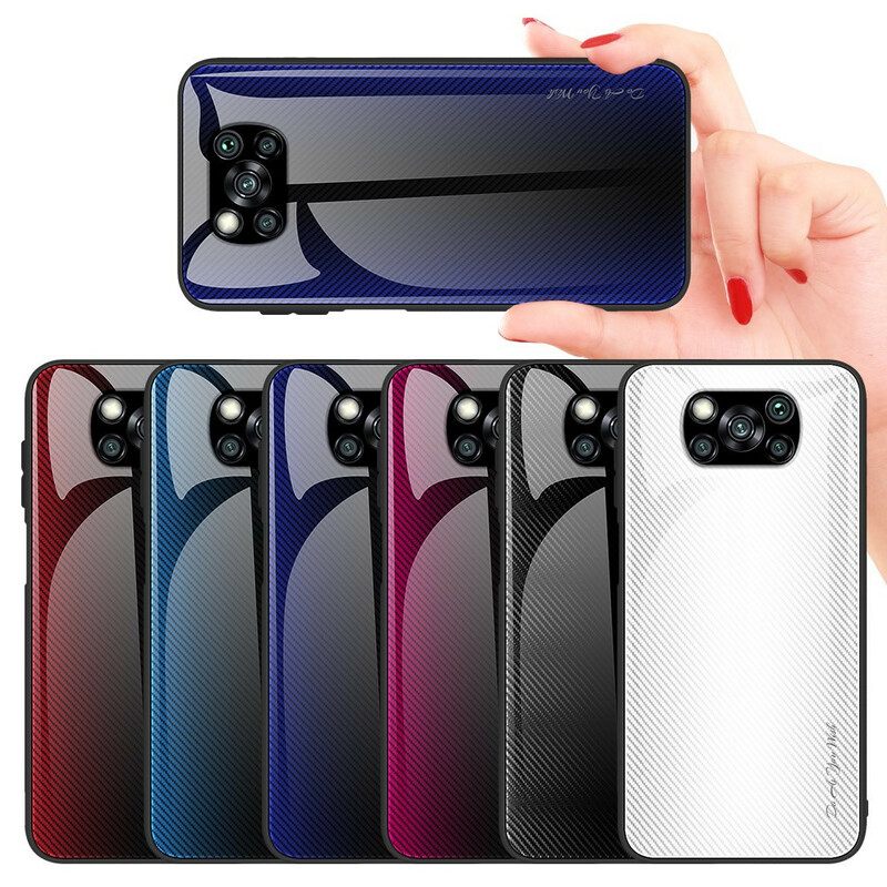 Case Poco X3 / X3 Pro / X3 NFC Carbon Fiber Karkaistu Lasi