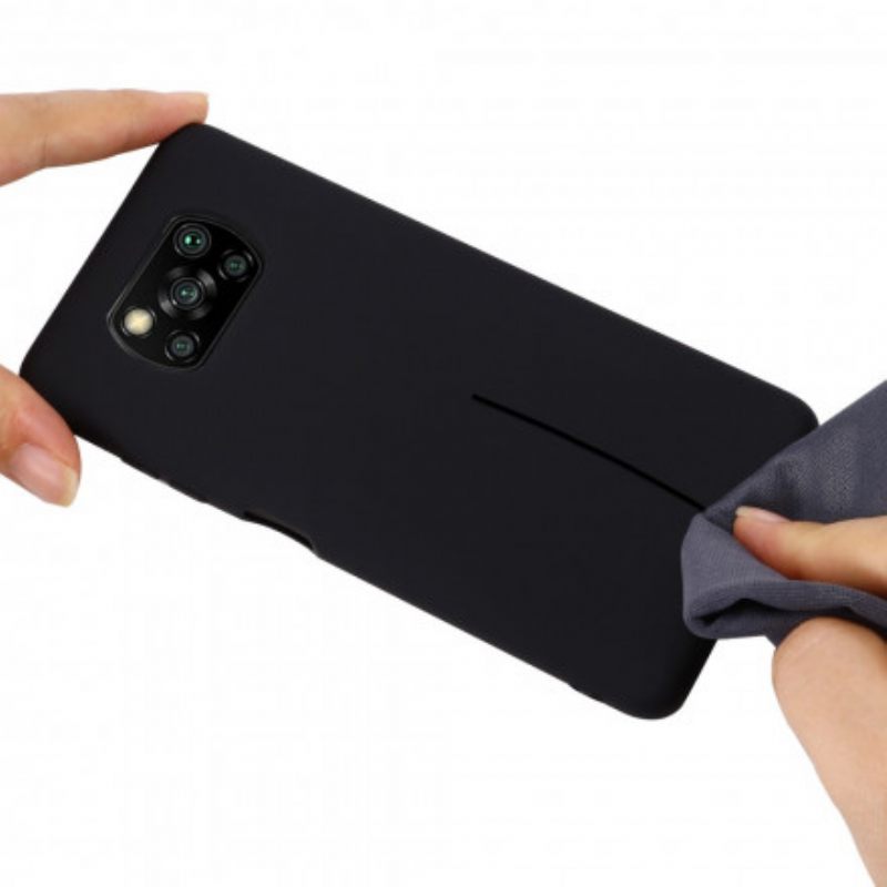 Case Poco X3 / X3 Pro / X3 NFC Design Nestemäinen Silikoni Kaulanauhalla